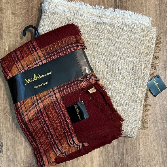 NEW! Cozy Comfy Blanket Wrap Scarf Bundle (2) - Picture 1 of 7